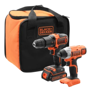 סט מקדחה דופקת+מברגה אימפקט BLACK DECKER 18V