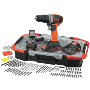 סט מקדחה דופקת/מברגה+אביזרים BLACK DECKER 18V
