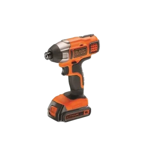 מברגת אימפקט 18V אלחוטי ¼" BLACK DECKER  + 8 ACC